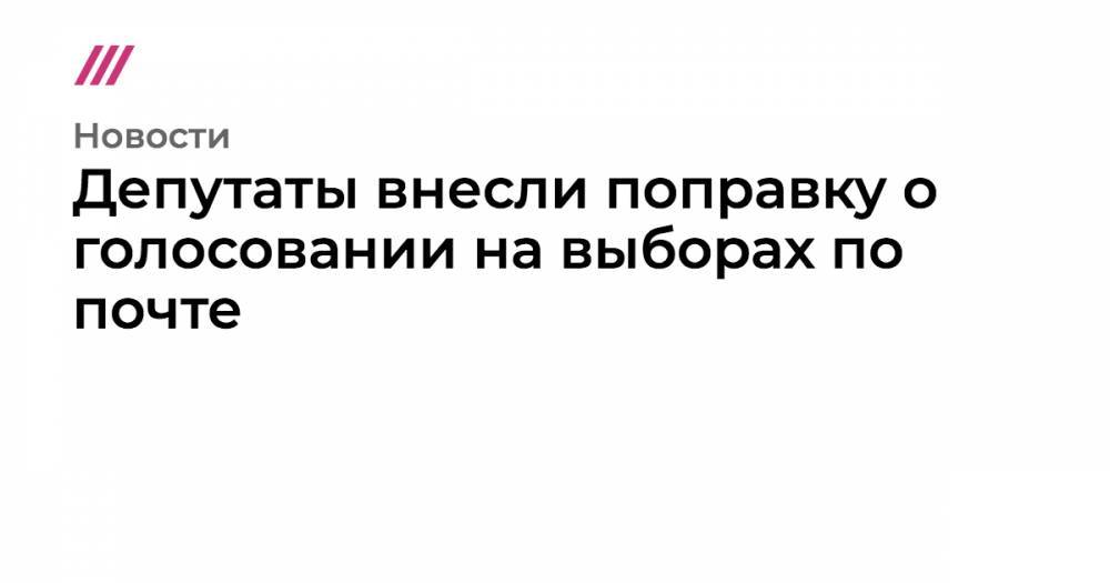 Депутаты Госдумы внесли поправку о голосовании на выборах по почте - tvrain.ru