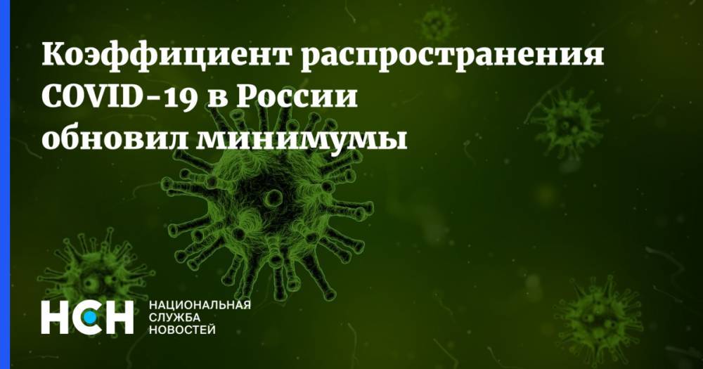 Коэффициент распространения COVID-19 в России обновил минимумы - nsn.fm - Россия