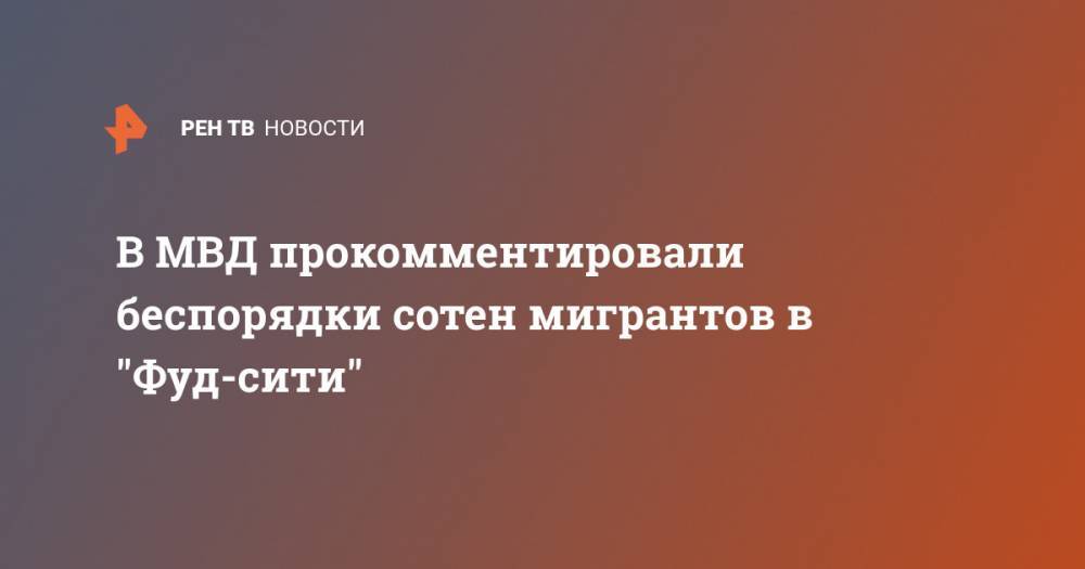 В МВД прокомментировали беспорядки сотен мигрантов в "Фуд-сити" - ren.tv - Москва