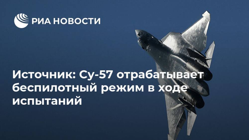 Источник: Су-57 отрабатывает беспилотный режим в ходе испытаний - ria.ru - Москва