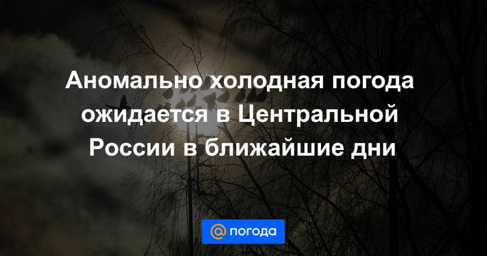 Роман Вильфанд - Аномально холодная погода ожидается в Центральной России в ближайшие дни - news.mail.ru - Москва - Россия