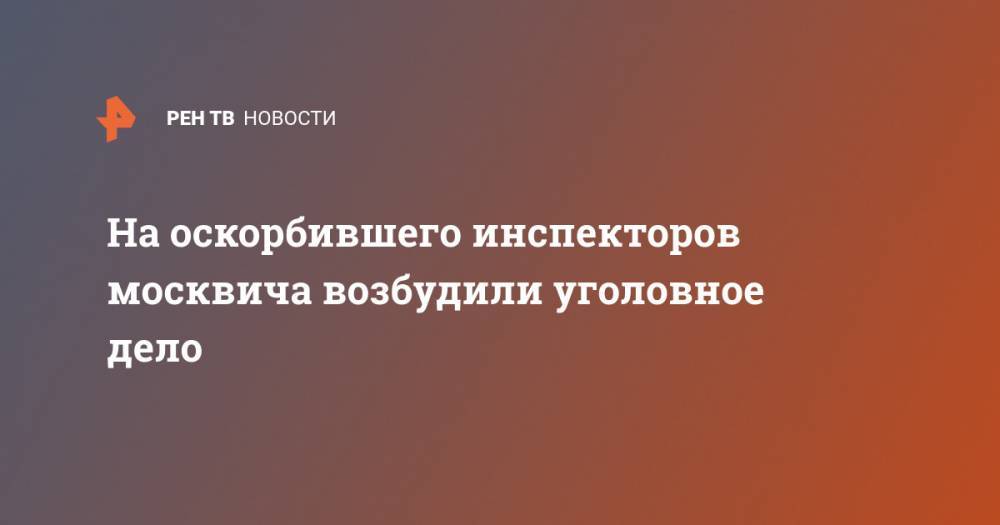 На оскорбившего инспекторов москвича возбудили уголовное дело - ren.tv - Москва - Россия