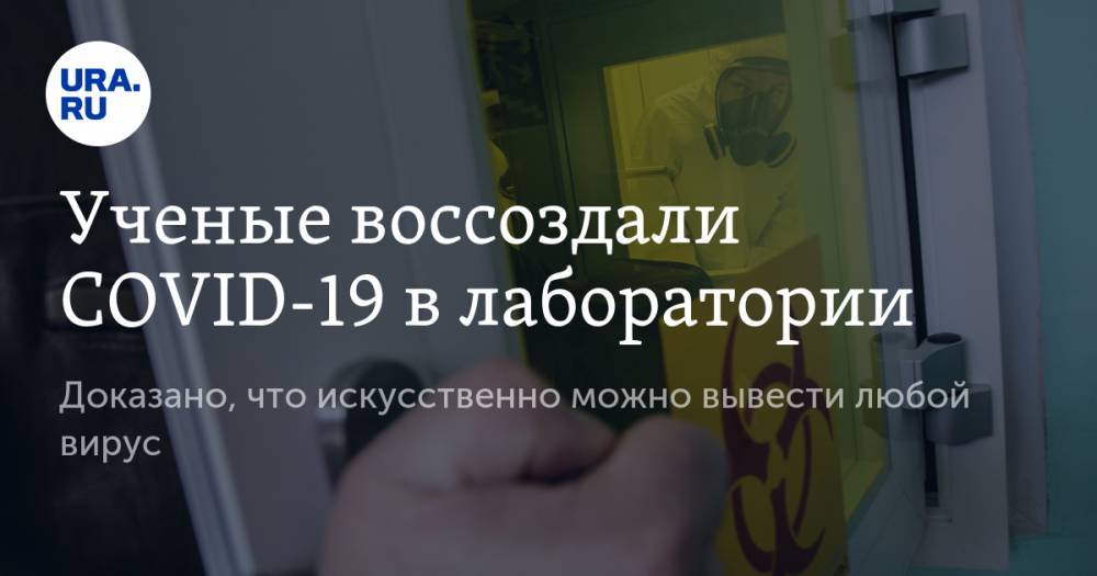 Ученые воссоздали COVID-19 в лаборатории. Доказано, что искусственно можно вывести любой вирус - ura.news