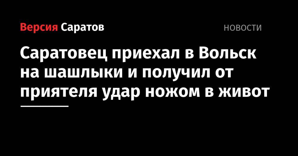 Саратовец приехал в Вольск на шашлыки и получил от приятеля удар ножом в живот - nversia.ru - Россия - Саратовская обл. - Вольск