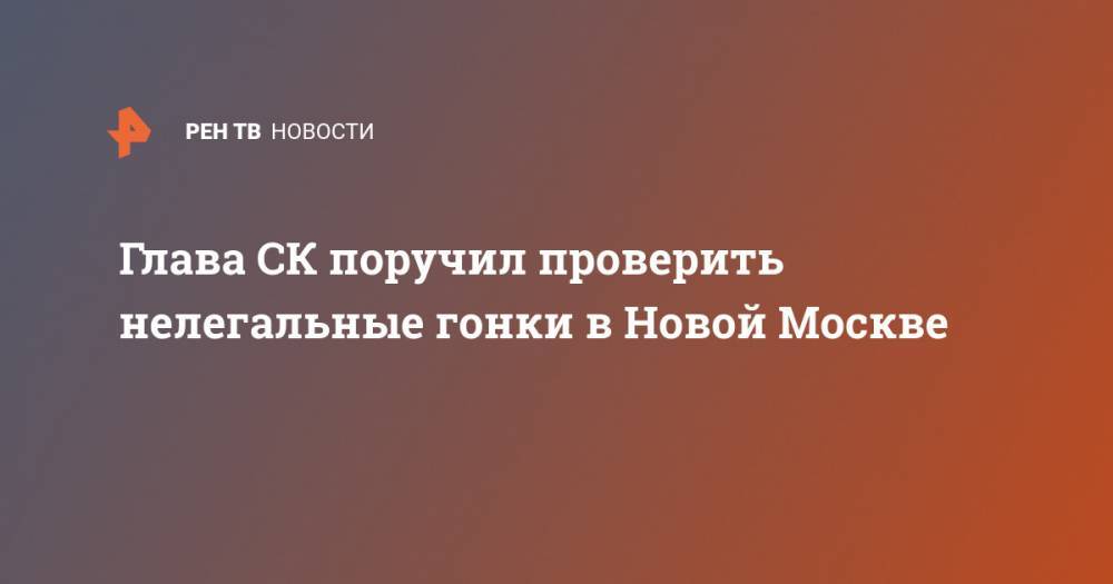 Александр Бастрыкин - Глава СК поручил проверить нелегальные гонки в Новой Москве - ren.tv - Москва - Россия