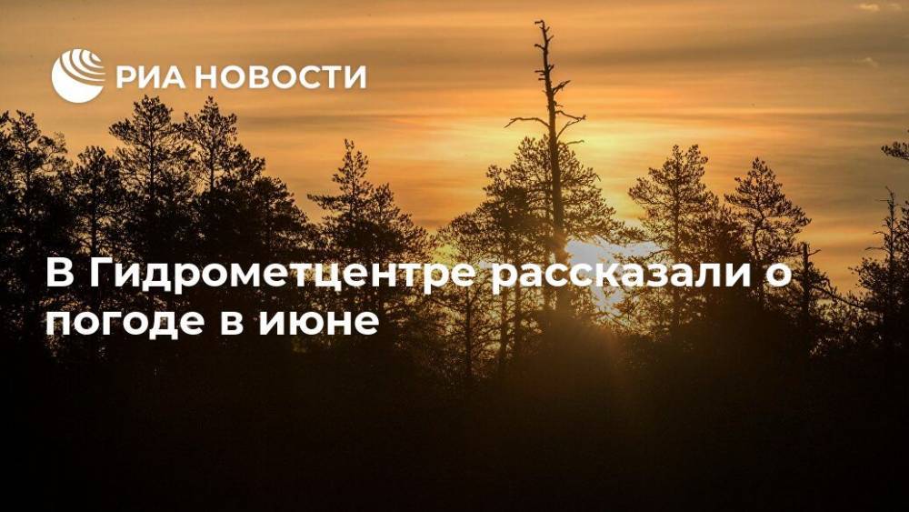 Роман Вильфанд - Людмила Паршина - В Гидрометцентре рассказали о погоде в июне - ria.ru - Москва - Россия - Московская обл. - Смоленская обл. - Амурская обл. - Хабаровский край - Приморье край - Псковская обл. - Брянская обл.