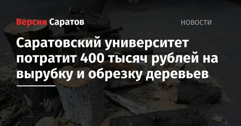 Саратовский университет потратит 400 тысяч рублей на вырубку и обрезку деревьев - nversia.ru - Саратов
