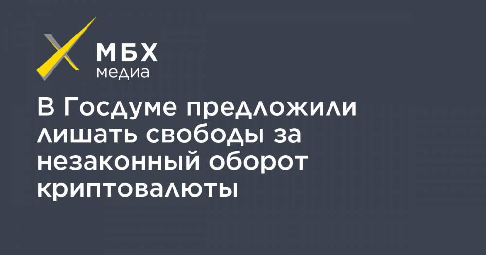 В Госдуме предложили лишать свободы за незаконный оборот криптовалюты - mbk.news - Россия