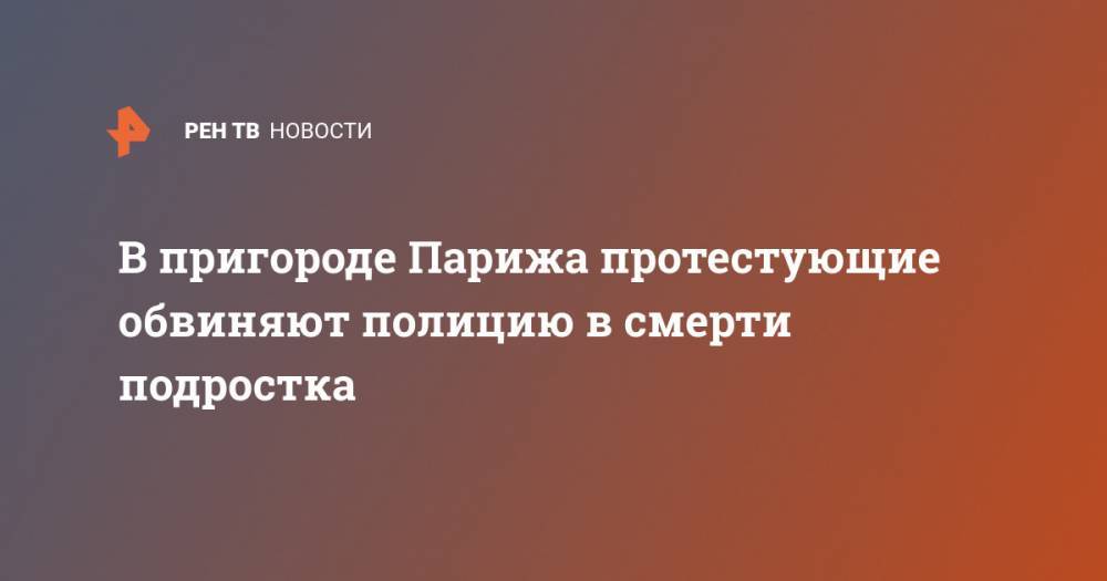 В пригороде Парижа протестующие обвиняют полицию в смерти подростка - ren.tv - Ленинградская обл. - Париж