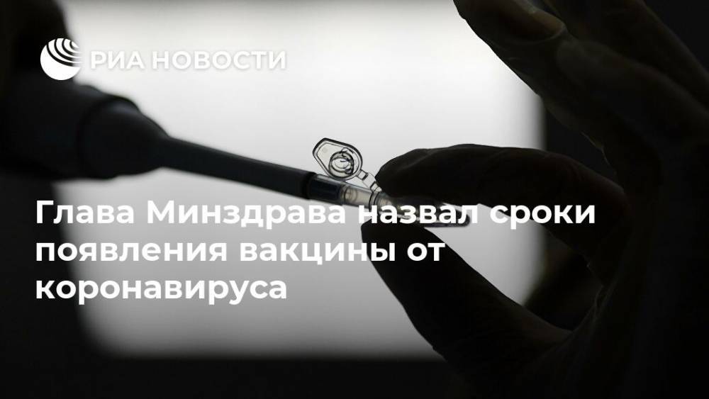 Михаил Мурашко - Александр Гинцбург - Глава Минздрава назвал сроки появления вакцины от коронавируса - ria.ru - Москва - Россия