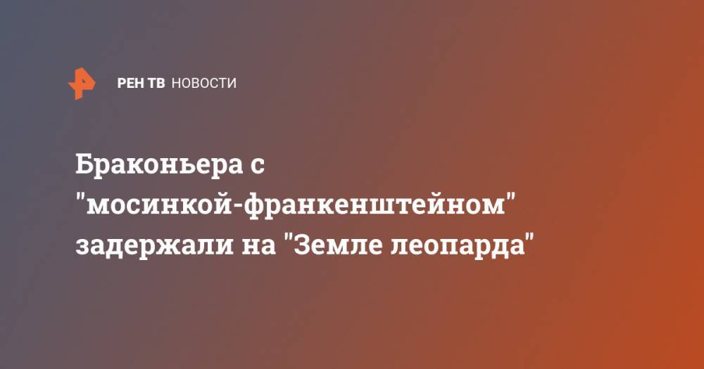 Браконьера с "мосинкой-франкенштейном" задержали на "Земле леопарда" - ren.tv