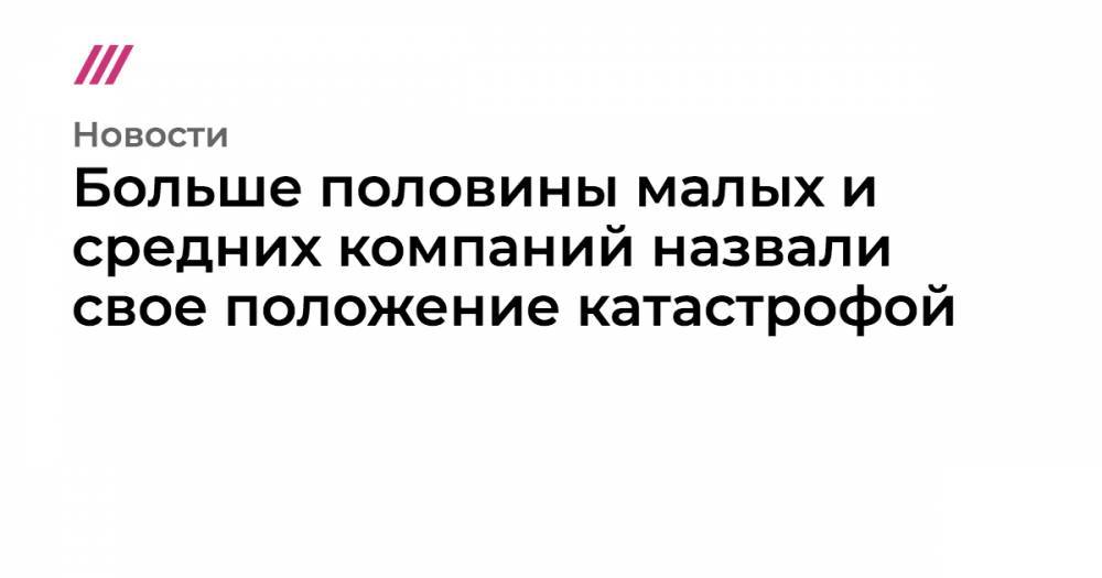 Больше половины малых и средних компаний назвали свое положение катастрофой - tvrain.ru