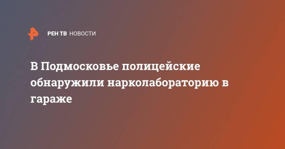 Ирина Волк - В Подмосковье полицейские обнаружили нарколабораторию в гараже - ren.tv - Россия - Московская обл.