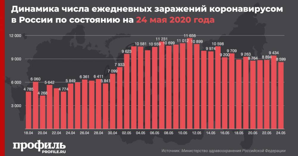 В России за сутки выявили 8599 случаев заражения COVID-19 - profile.ru - Россия