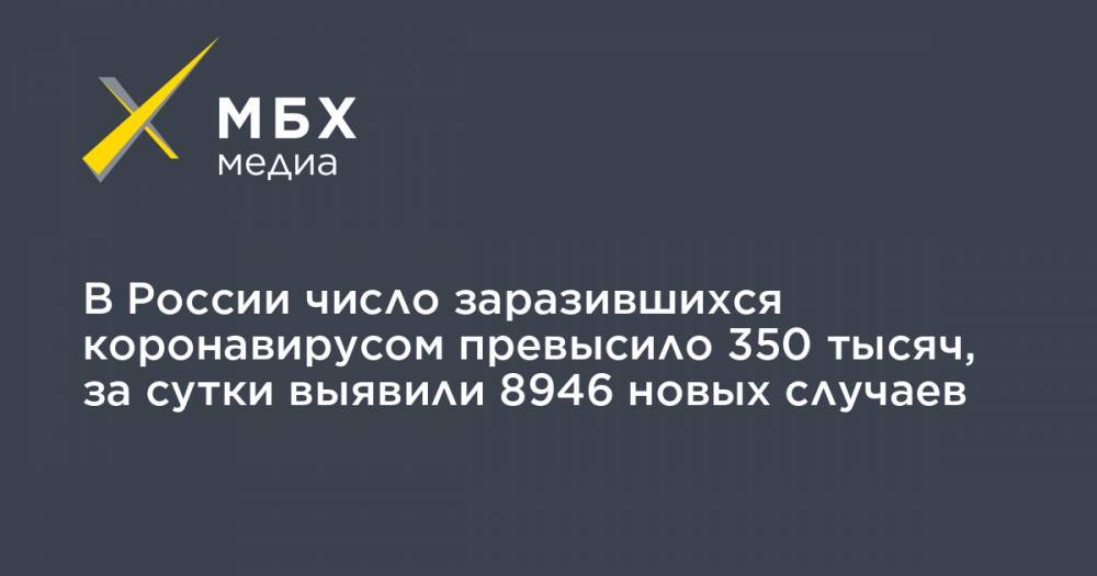 В России число заразившихся коронавирусом превысило 350 тысяч, за сутки выявили 8946 новых случаев - mbk.news - Москва - Россия - Китай - Санкт-Петербург - Московская обл. - Свердловская обл. - Ухань