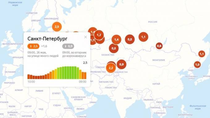 Во вторник утром Петербург показал наилучшие результаты по самоизоляции - piter.tv - Москва - Санкт-Петербург - Новосибирск - Уфа - Челябинск - Красноярск - Ростов-На-Дону