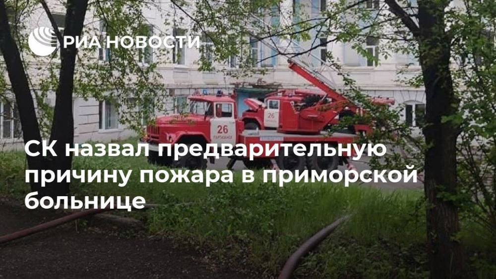 Аврора Римская - СК назвал предварительную причину пожара в приморской больнице - ria.ru - Приморье край - Самара - Владивосток - Партизанск