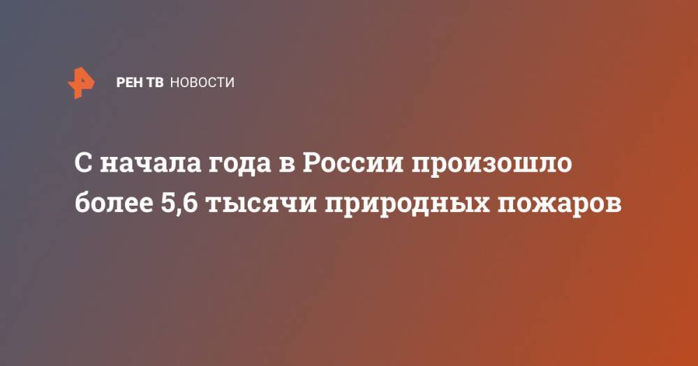 Владимир Путин - Евгений Зиничев - С начала года в России произошло более 5,6 тысячи природных пожаров - ren.tv - Россия - Иркутская обл. - респ. Алтай - Амурская обл. - Хабаровский край - Еврейская обл. - респ.Тыва - Тверская обл. - Оренбургская обл. - респ. Хакасия