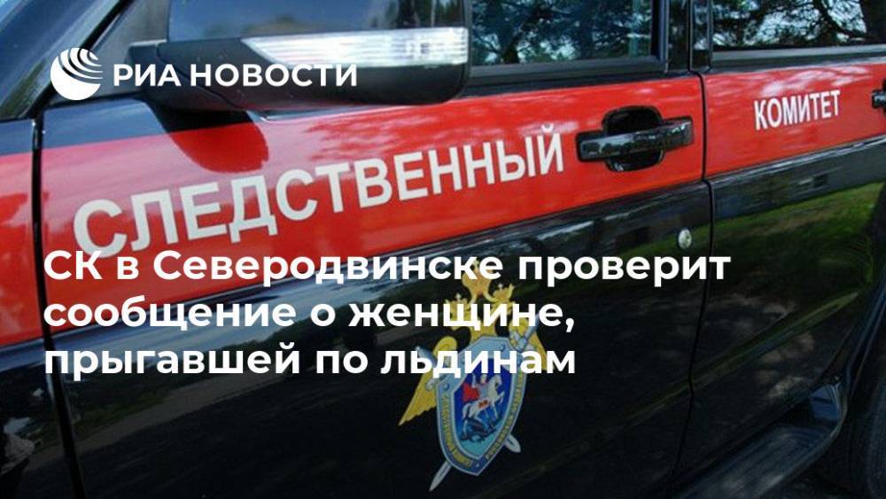 СК в Северодвинске проверит сообщение о женщине, прыгавшей по льдинам - ria.ru - Россия - Мурманск - Архангельская обл. - Северодвинск