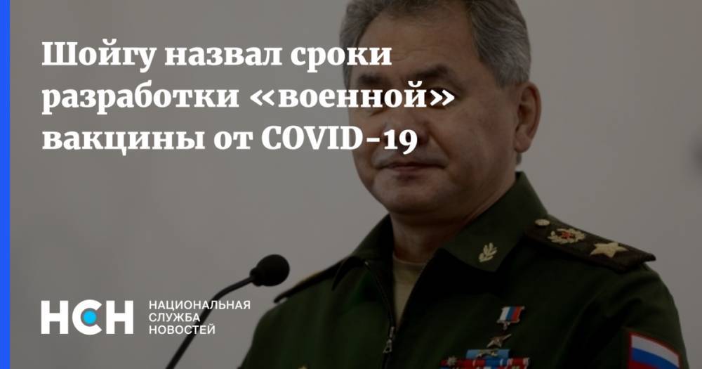 Сергей Шойгу - Владимир Путин - Шойгу назвал сроки разработки «военной» вакцины от COVID-19 - nsn.fm - Россия