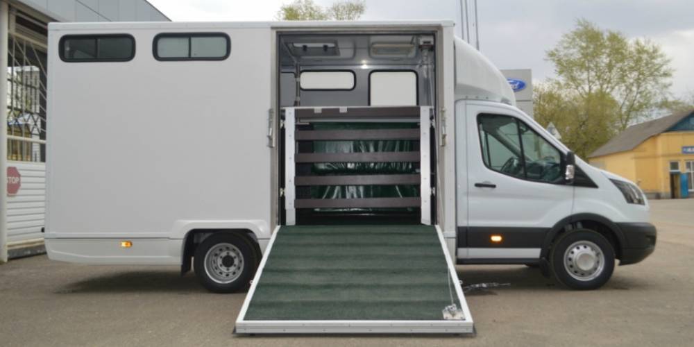 Российский Ford Transit переделали для перевозки лошадей - autonews.ru