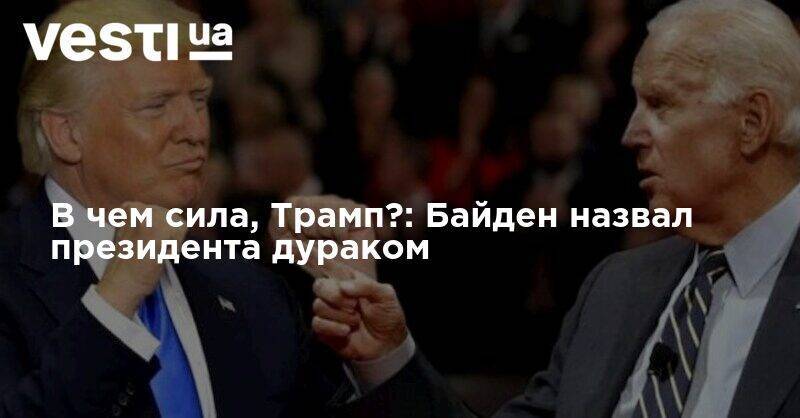 Дональд Трамп - Джо Байден - В чем сила, Трамп?: Байден назвал президента дураком - vesti.ua - США