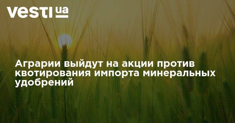 Дмитрий Фирташ - Аграрии выйдут на акции против квотирования импорта минеральных удобрений - vesti.ua - Украина - Узбекистан - Белоруссия