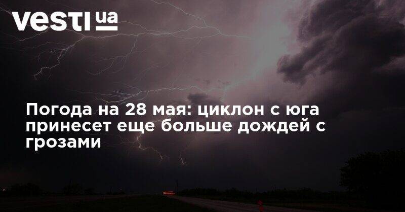 Наталья Диденко - Погода на 28 мая: циклон с юга принесет еще больше дождей с грозами - vesti.ua - Украина - Киев