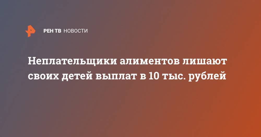 Владимир Путин - Неплательщики алиментов лишают своих детей выплат в 10 тыс. рублей - ren.tv - Челябинская обл.