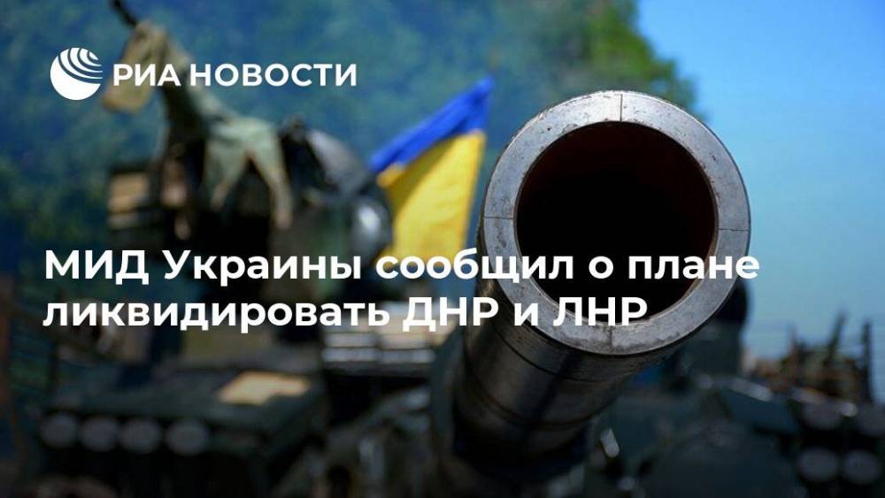Владимир Зеленский - МИД Украины сообщил о плане ликвидировать ДНР и ЛНР - ria.ru - Москва - Украина - ДНР - ЛНР - Донбасс