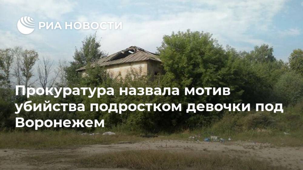 Прокуратура назвала мотив убийства подростком девочки под Воронежем - ria.ru - Воронеж - Воронежская обл.
