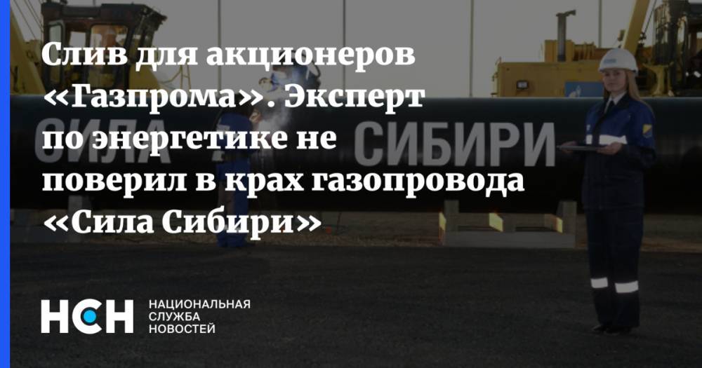 Александр Фролов - Слив для акционеров «Газпрома». Эксперт по энергетике не поверил в крах газопровода «Сила Сибири» - nsn.fm