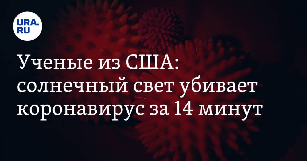 Ученые из США: солнечный свет убивает коронавирус за 14 минут - ura.news - США - Италия - Франция - Царьград - Нью-Йорк - Ухань