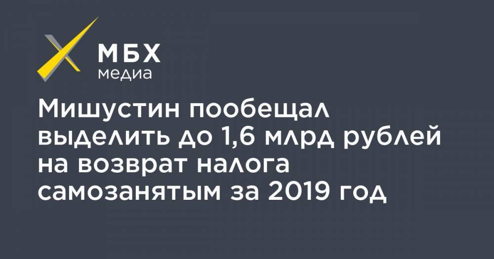 Владимир Путин - Михаил Мишустин - Мишустин пообещал выделить до 1,6 млрд рублей на возврат налога самозанятым за 2019 год - mbk.news