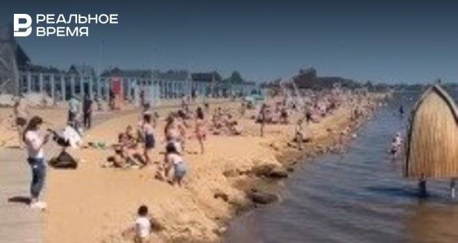 На пляже «Камское море» в Лаишево засняли толпы отдыхающих — видео - realnoevremya.ru - Россия - Татарстан