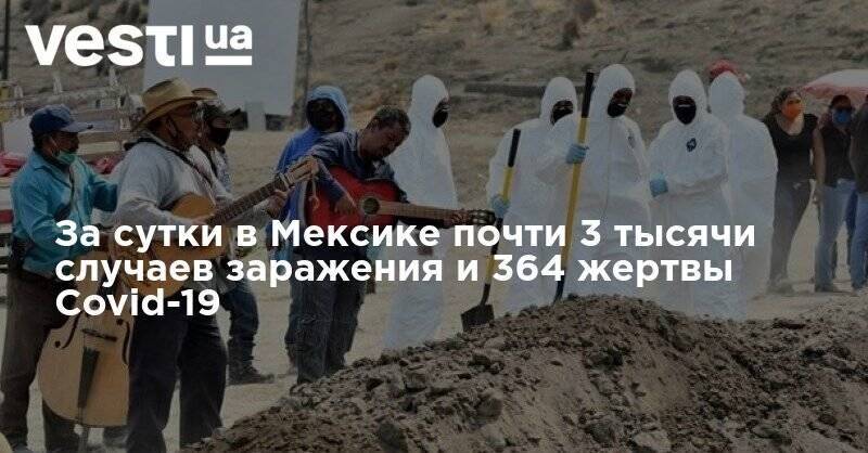 За сутки в Мексике почти 3 тысячи случаев заражения и 364 жертвы Covid-19 - vesti.ua - Мексика