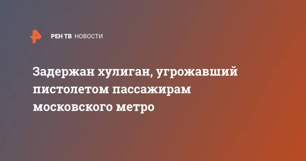 Ирина Волк - Задержан хулиган, угрожавший пистолетом пассажирам московского метро - ren.tv - Москва - Россия - Московская обл.