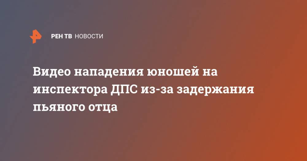 Видео нападения юношей на инспектора ДПС из-за задержания пьяного отца - ren.tv - Россия - респ. Чувашия