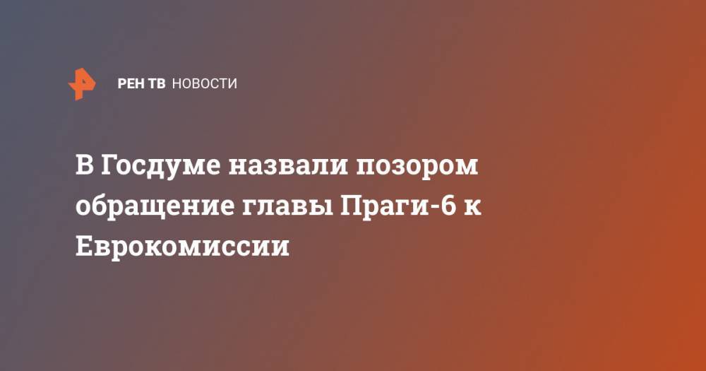 Ирина Яровая - В Госдуме назвали позором обращение главы Праги-6 к Еврокомиссии - ren.tv - Россия