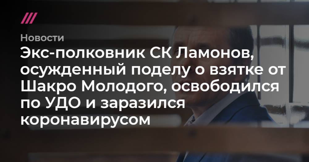Экс-полковник СК Ламонов, осужденный поделу о взятке от Шакро Молодого, освободился по УДО и заразился коронавирусом - tvrain.ru - Москва - Рязанская обл.
