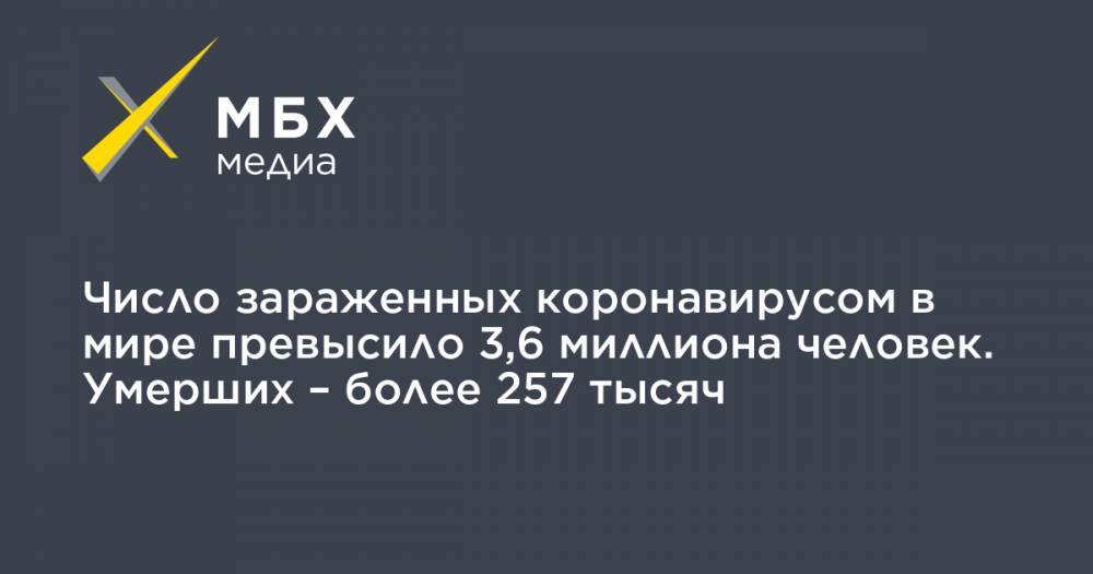Джон Хопкинс - Число зараженных коронавирусом в мире превысило 3,6 миллиона человек. Умерших – более 257 тысяч - mbk.news - Россия - США - Англия - Италия - Испания