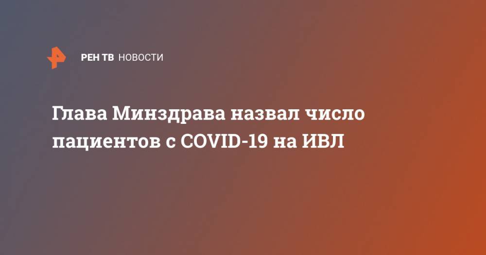Владимир Путин - Михаил Мурашко - Глава Минздрава назвал число пациентов с COVID-19 на ИВЛ - ren.tv - Москва - Россия - Московская обл.