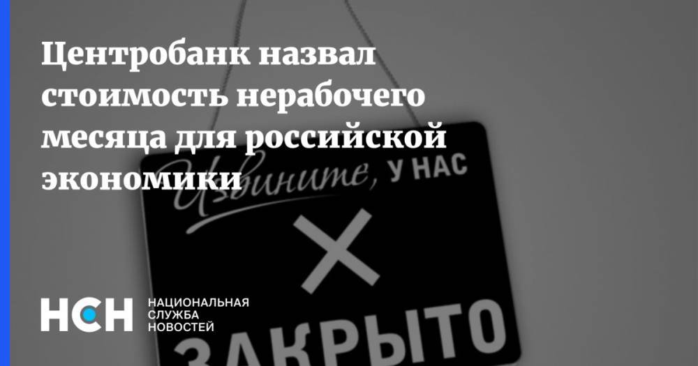 Борис Титов - Центробанк назвал стоимость нерабочего месяца для российской экономики - nsn.fm - Россия