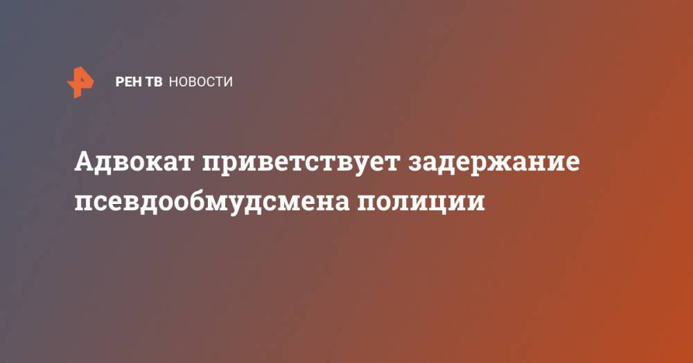 Владимир Воронцов - Адвокат приветствует задержание псевдообмудсмена полиции - ren.tv