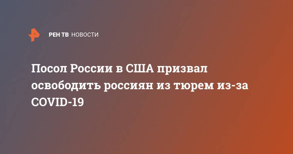 Анатолий Антонов - Посол России в США призвал освободить россиян из тюрем из-за COVID-19 - ren.tv - Россия - США