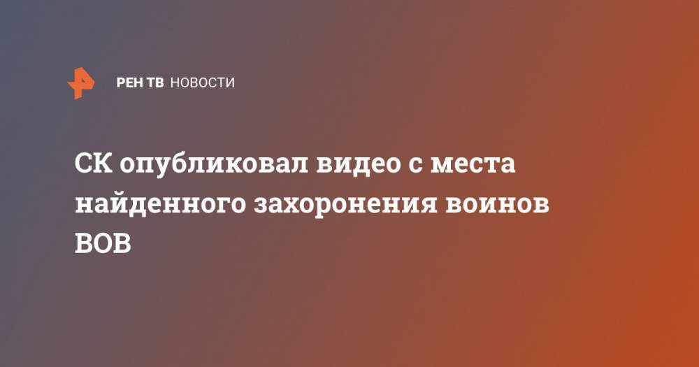 СК опубликовал видео с места найденного захоронения воинов ВОВ - ren.tv - Россия - Ленинградская обл. - район Лужский