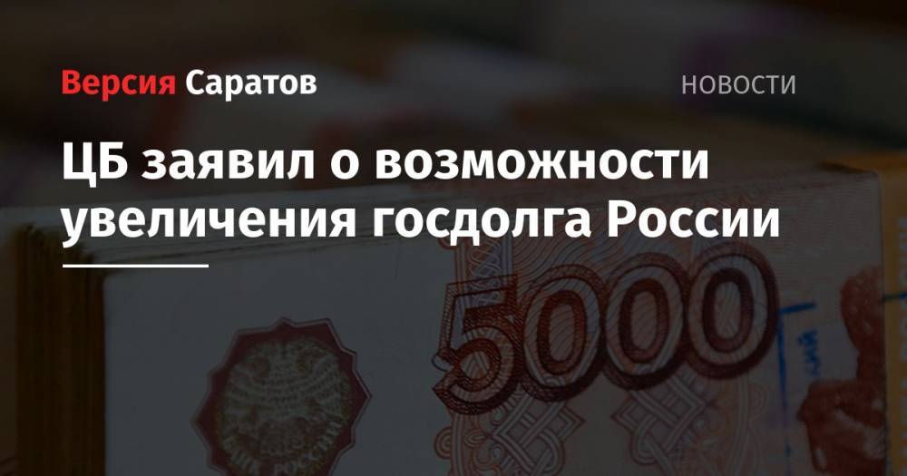 Эльвира Набиуллина - ЦБ заявил о возможности увеличения госдолга России - nversia.ru - Россия - США