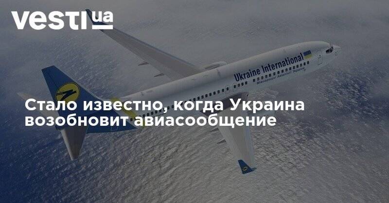 Владислав Криклий - Стало известно, когда Украина возобновит авиасообщение - vesti.ua - Украина - Италия - Грузия - Турция - Испания - Кипр - Греция