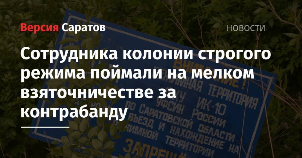 Сотрудника колонии строгого режима поймали на мелком взяточничестве за контрабанду - nversia.ru - Россия - Саратовская обл. - Саратов