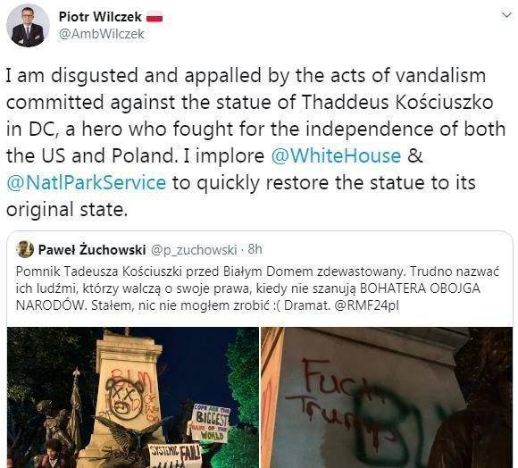 Варшава в ярости: В США вандализировали польского героя - politnavigator.net - Россия - США - Вашингтон - Польша - Варшава